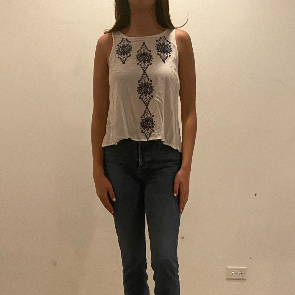 Forever 21 white open back tank top